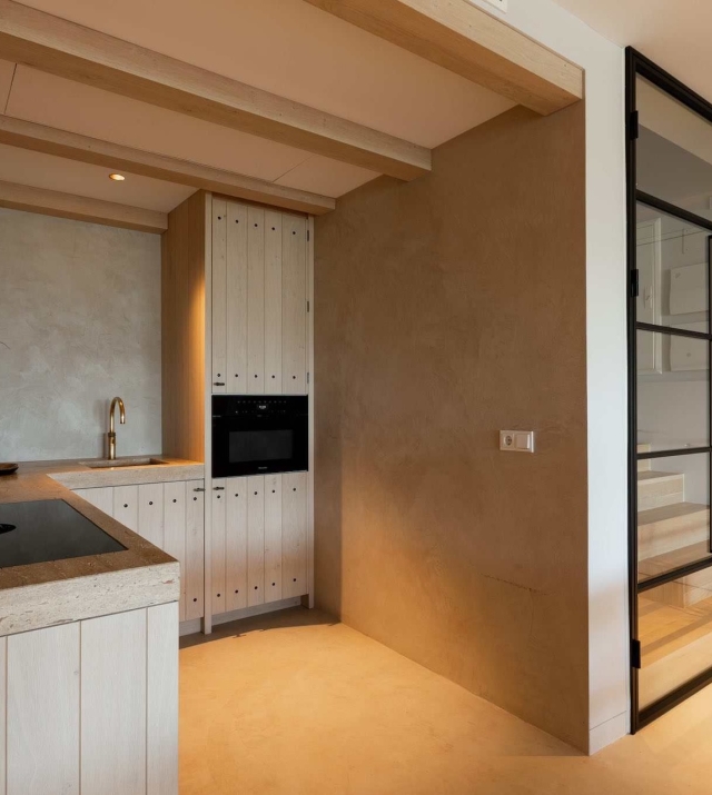 Resa estates Ibiza for sale Talamanca luxury apartment duplex small kitchen .jpg